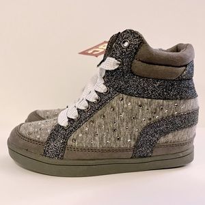 BC Footwear - Size 11 Girls - Grey Sparkle High Top Sneakers NWT